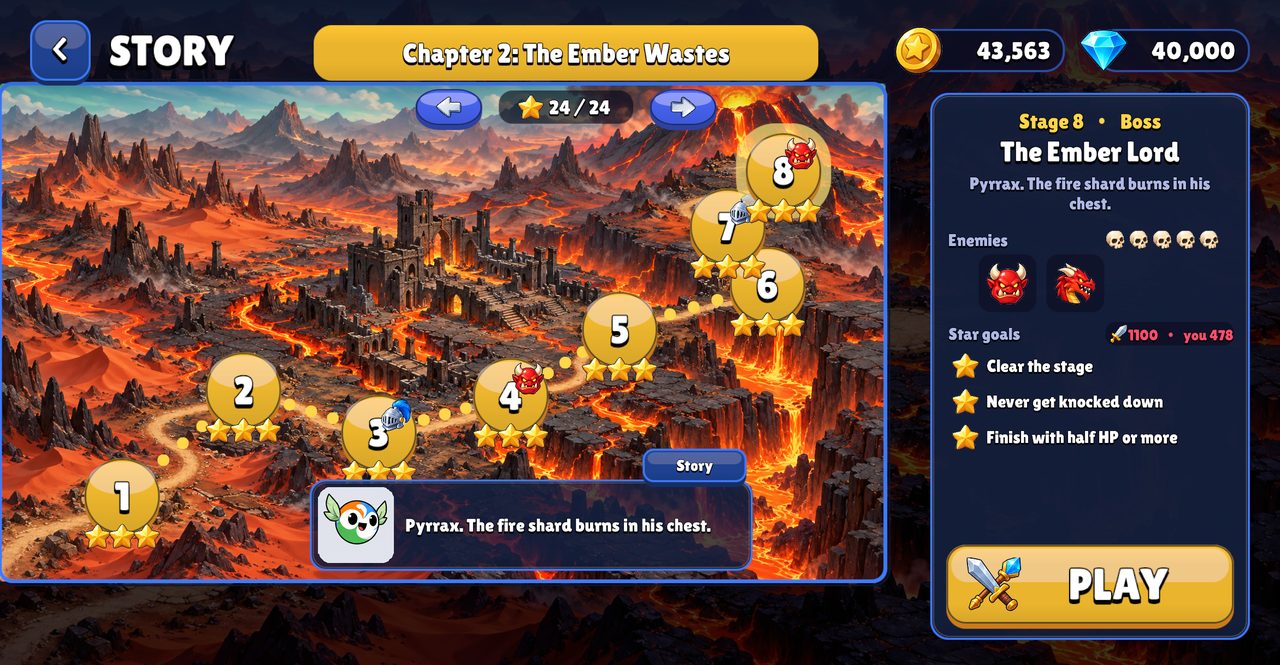 Story chapter 2: the Ember Wastes map